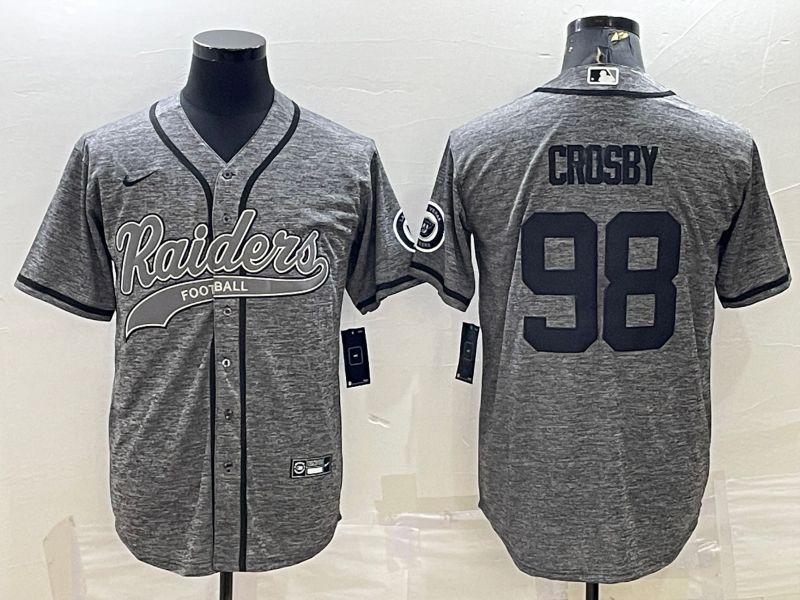 Men Oakland Raiders #98 Crosby Grey hemp ash 2022 Nike Co branded NFL Jersey->chicago bears->NFL Jersey